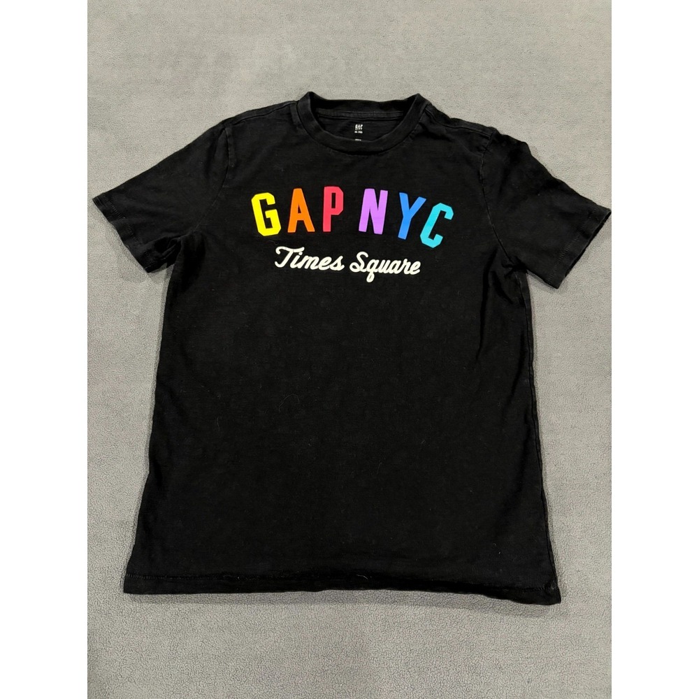 Gap NYC Times Square T Shirt Kids XL (12) Black Spellout Graphic‎ Cotton Casual